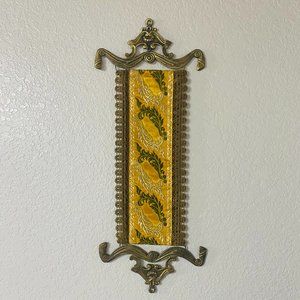 Antique Corona River Co. Art Deco Brass/Metal Hardware Hand Embroidered Tapestry